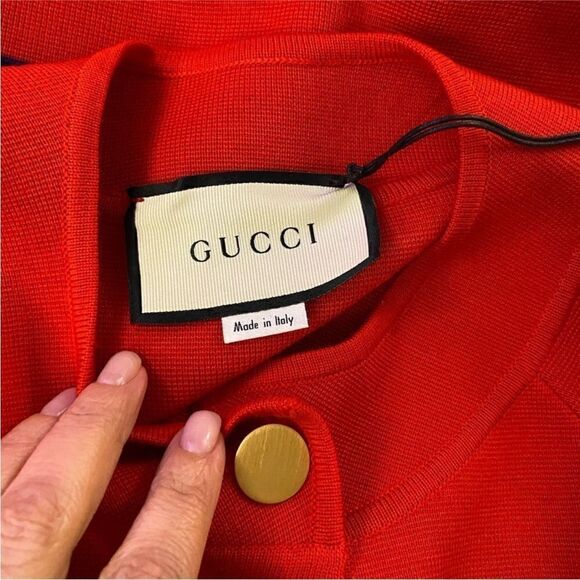 NWT Gucci Red and Blue Striped Cardigan oversized Sweater, XS - Picture 9 of 13